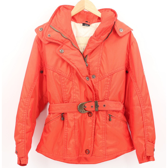 Emmegi Jackets & Blazers - Emmegi Women's Vintage Fur Trim Hooded Ski/Snow Jacket Orange/Red Sz 36/S